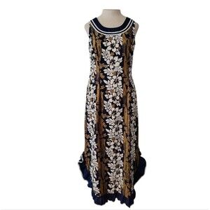 Vintage Karyl Kaye Hawaiian floral ruffle surf board dress
